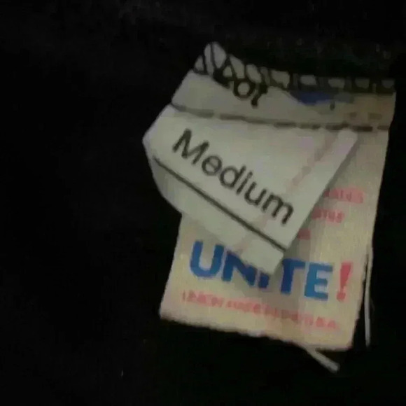 Vtg Black Silver Sparkle Pull On Stretch Pants High‎ Rise Glitter Flared Party M - Picture 9 of 10